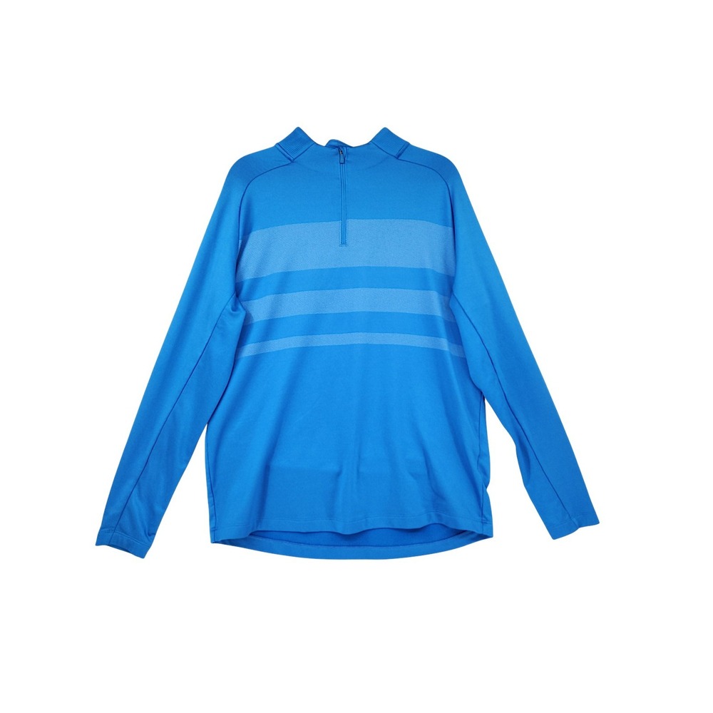 Nike Dri Fit 1/4 Zip Pullover L Mens Blue Striped Lighthouse Golf Course Logo